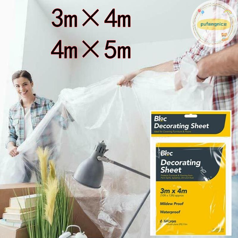 Pufangnice 1PC พลาสติกเฟอร์นิเจอร์ฝุ่น,กันน้ํารถฝุ่นเตียงโซฟาฝุ่นฝาครอบป้องกันฝุ่น TH