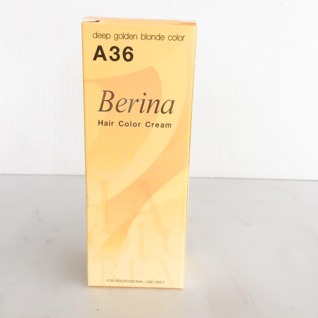 Berina เบอริน่า A 36 สีบลอนด์เข้มประกายทอง ครีมย้อมผม ยาย้อมผม