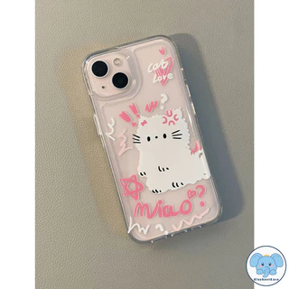 คู่รักลูกแมวลูกสุนัข TPU อ่อนเข้ากันได้ เคสไอโฟน 16 17 air 13 11 12 14 15 Pro Max 11 12 13 15 Pro XR X XS 6 6s 7 8 Plus