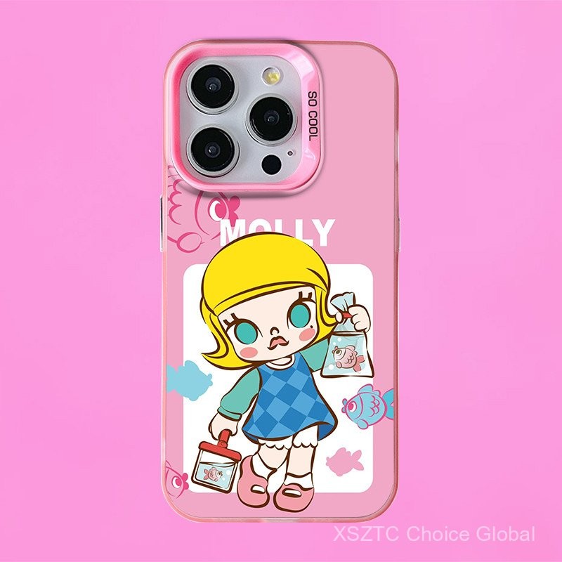 MOLLY Silver กระจกโทรศัพท์สำหรับ iphone16 15 14 13 12 11 PRO MAX x XR XS MAX 7 8 plusmd เงินกันกระแทก Hard COVER โทรศัพท์กรณี isx1