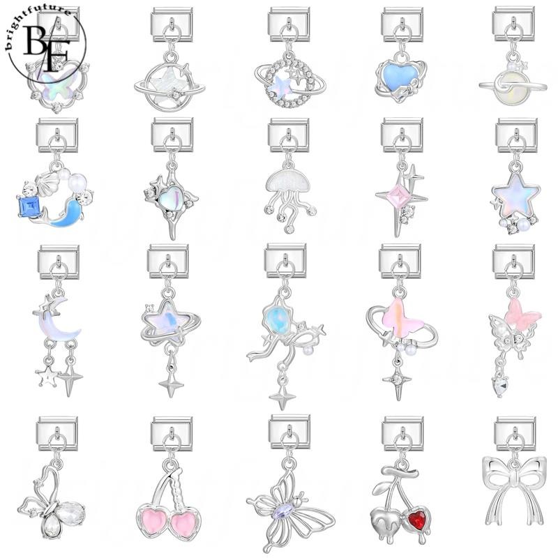 ปลาและเปลือกจี้อิตาเลี่ยน Charm สร้อยข้อมือ Fit 9 มม.สร้อยข้อมือสแตนเลส DIY เครื่องประดับทําอุปกรณ์เสริม Retro บุคลิกภาพโมดูลสร้อยข้อมืออุปกรณ์เสริม