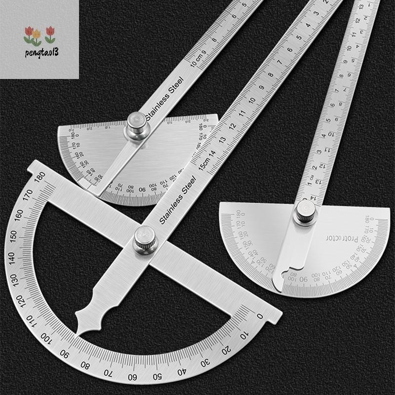 Pengatao13 180 องศาไม้โปรแทรกเตอร์โลหะมุม Finder Goniometer ไม้บรรทัดมุมเครื่องมืองานไม้ใหม่