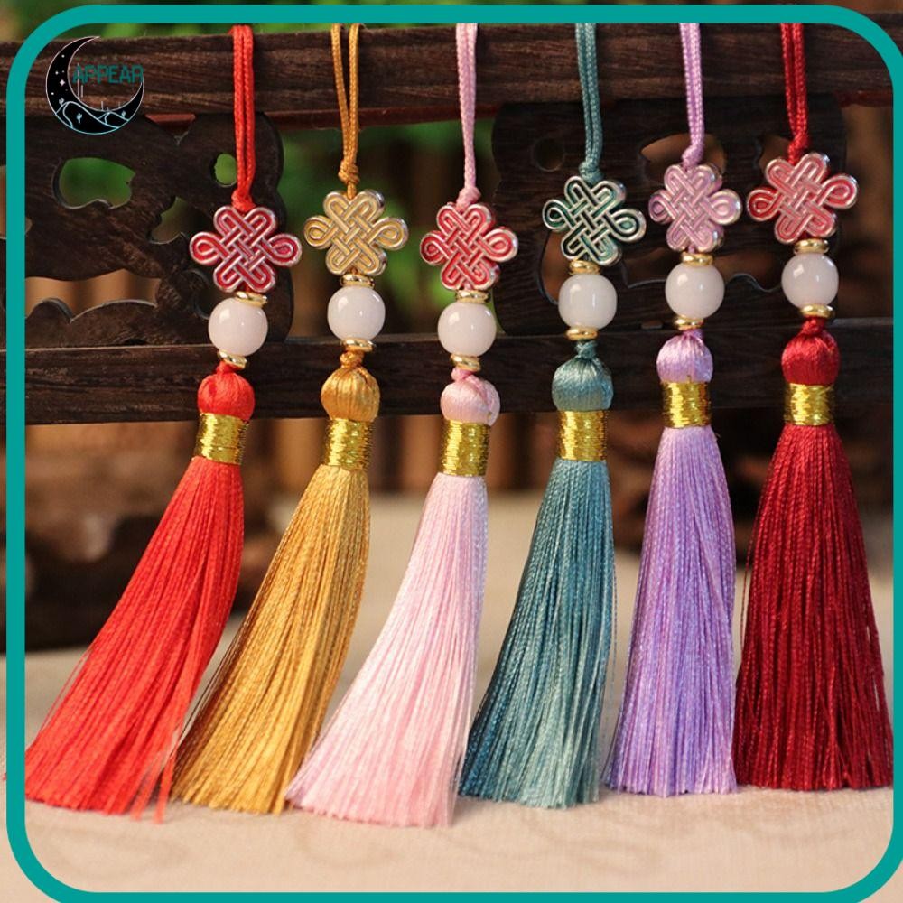 ปรากฏพู่โทรศัพท์จี้,ที่มีสีสันสไตล์จีนปมจีนพู่จี้,แฟชั่นแขวนตกแต่งหัตถกรรมบุ๊คมาร์คแขวนกระเป๋าอุปกรณ์