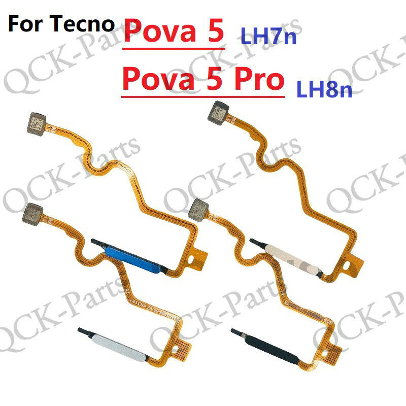 สําหรับ Tecno Pova 5 Pro LH7n LH8n นิ้วพิมพ์ลายนิ้วมือเซ็นเซอร์ปุ่ม Flex เปลี่ยนชิ้นส่วน