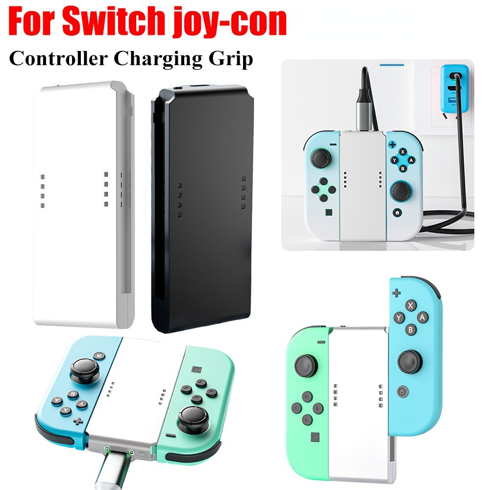 ด้ามจับชาร์จสําหรับ Nintendo Switch & Switch Oled Joycon แท่นชาร์จคอนโทรลเลอร์แท่นชาร์จพร้อมไฟแสดงสถานะการชาร์จ