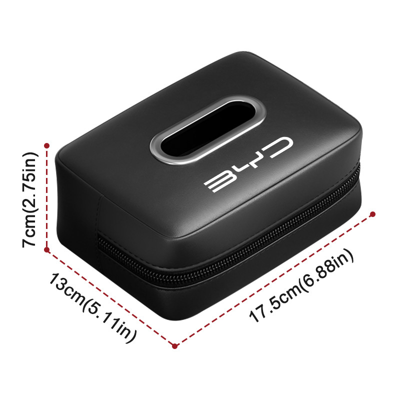 1pcs รถพรีเมี่ยมหนังกล่องกระดาษทิชชู Napa หนังรถสําหรับ BYD Atto 3 หยวน Plus F3 E6 F0 G3 I3 Ea1 เพลง Max Tang - รูปที่ 2