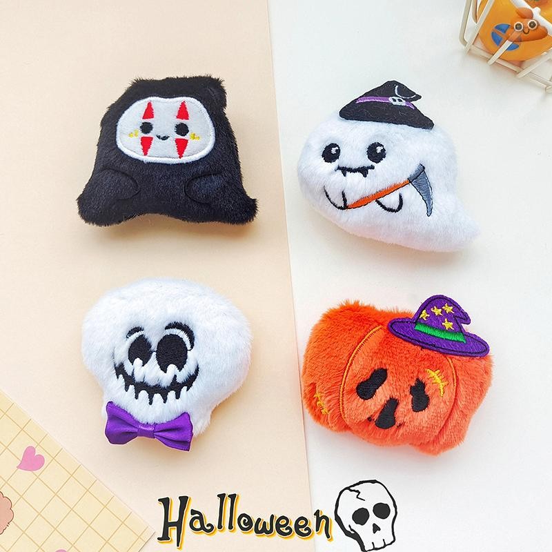 [LO] ฮาโลวีนตุ๊กตาสนุก DIY เสื้อผ้าป้าย Pins Monster Plush อุปกรณ์เสริมฟักทอง Monster Ghost Skull เข็มกลัด Lapel Pin ตกแต่ง TH