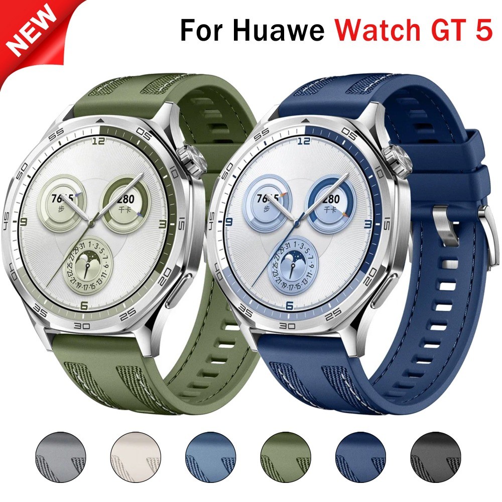 18 มม.22 มม.ไนลอนคอมโพสิตสําหรับ Huawei นาฬิกา GT5/GT4/GT5 pro 46 มม.41 มม.ซิลิโคนกีฬาสําหรับ Huawei GT3/2 pro 46 มม.สร้อยข้อมือ