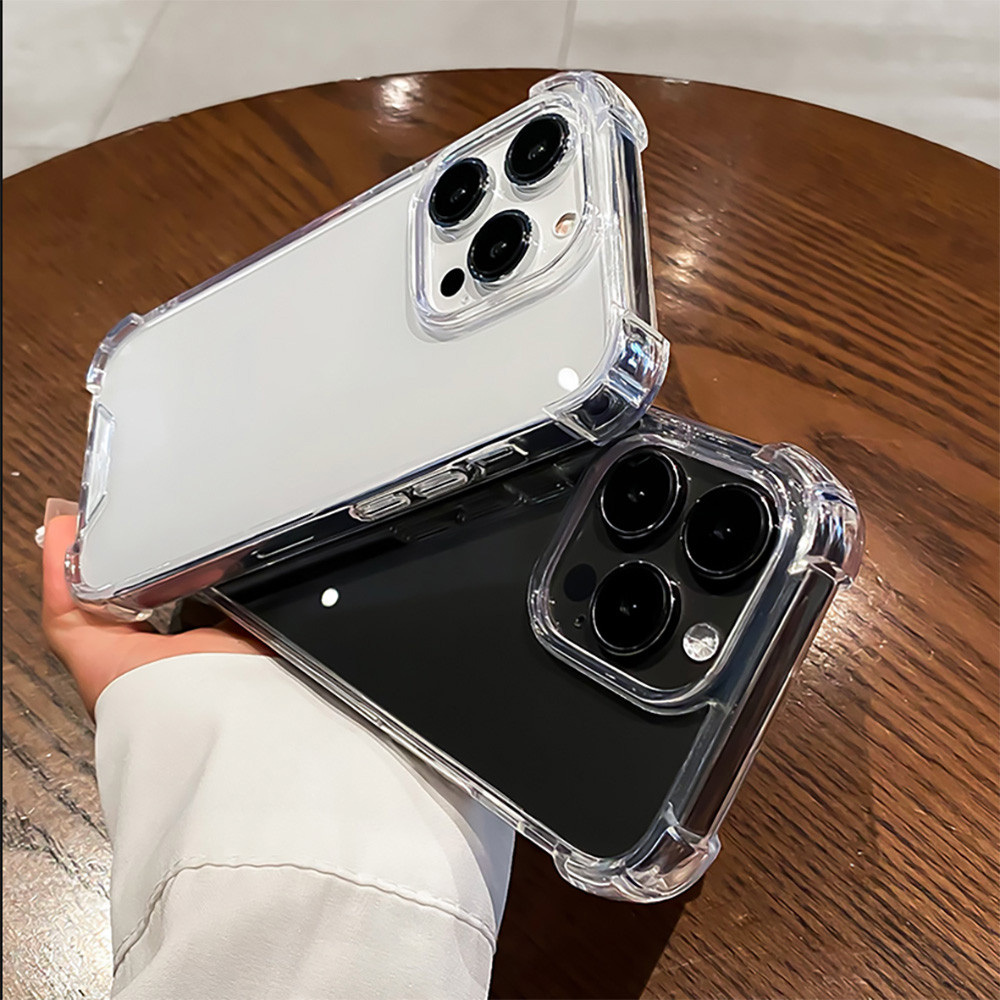 Case for IPhone 16 11 13 14 12 15 Pro Max XR X XS Max 6 7 8 14 15 Plus SE โปร่งใสและป้องกันการตก