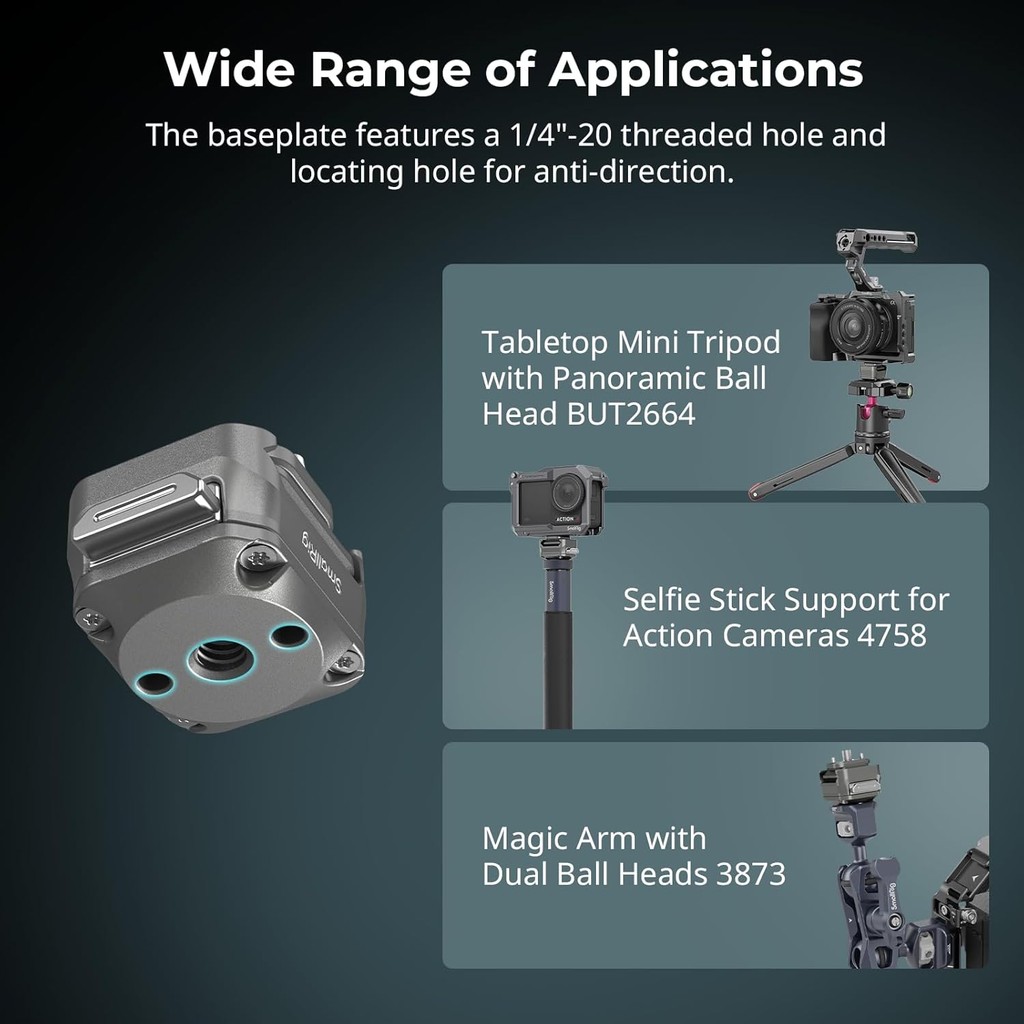 Smallrig HawkLock H21 Universal Quick Release Mount Plate Kit สําหรับกล้อง/จอภาพ/กล้องแอคชั่น