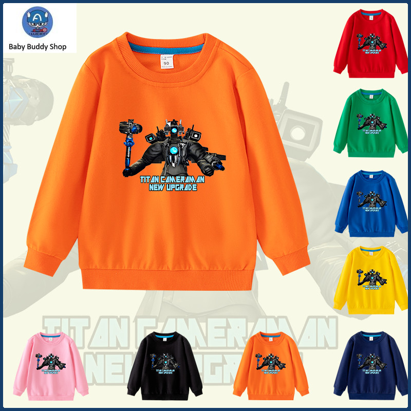 เสื้อเด็กแขนยาว TITAN CAMERAMAN ผ้าฝ้ายการ์ตูนสําหรับเด็กผู้ชาย NW059