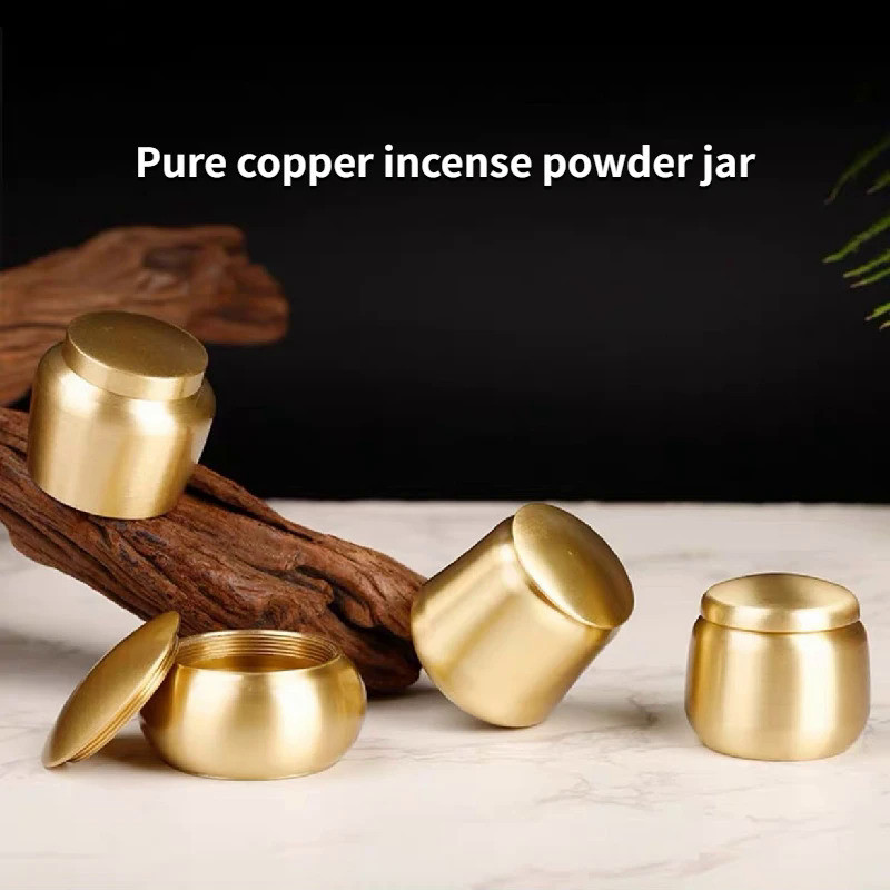 Pure Copper Incense Powder Jar Mini Small Jar Home Indoor/living Room/study/office/tea Room Aromathe