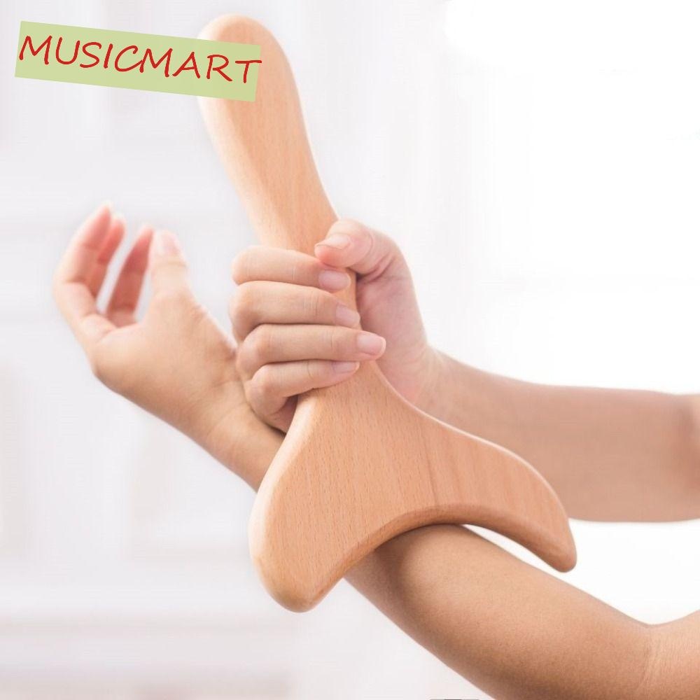 Musicmart Gua Sha Board, Meridian Wood Body Scraper, อุปกรณ์นวดการออกแบบที่แม่นยํา Anti-Cellulite Beech Meridian Massager Slimming