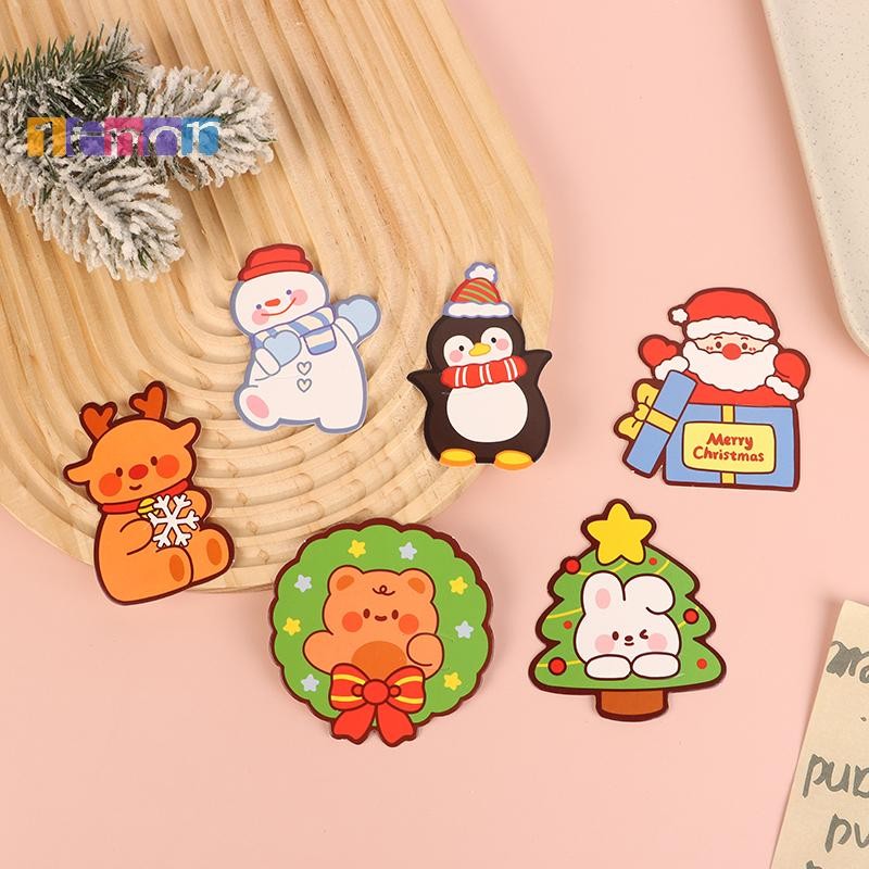 [Lemon] 50 ชิ้นน่ารักคริสต์มาส Lolly กระดาษการ์ด DIY การ์ตูน Santa Claus Snowman Penguin Elk Candy ของขวัญกระดาษห่อการ์ด Party Decor ใหม่