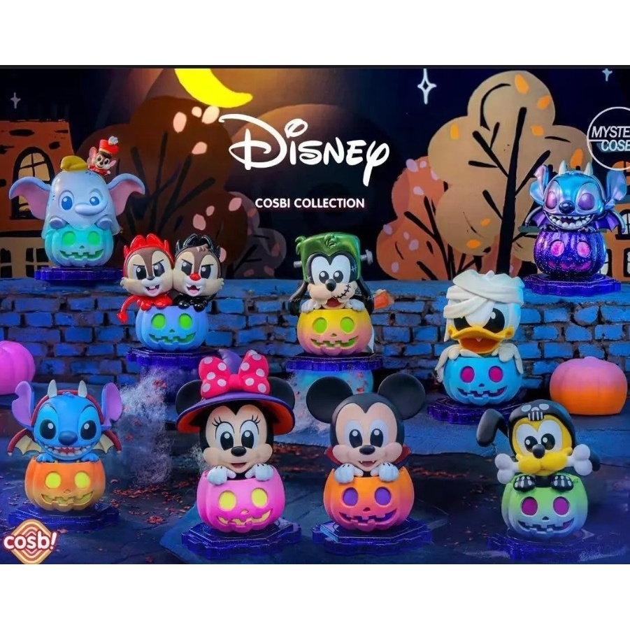 ของแท้ HOTTOYS ดิสนีย์มิกกี้เมาส์และเพื่อนชุดฟักทองกล่องตาบอดของขวัญฮาโลวีน