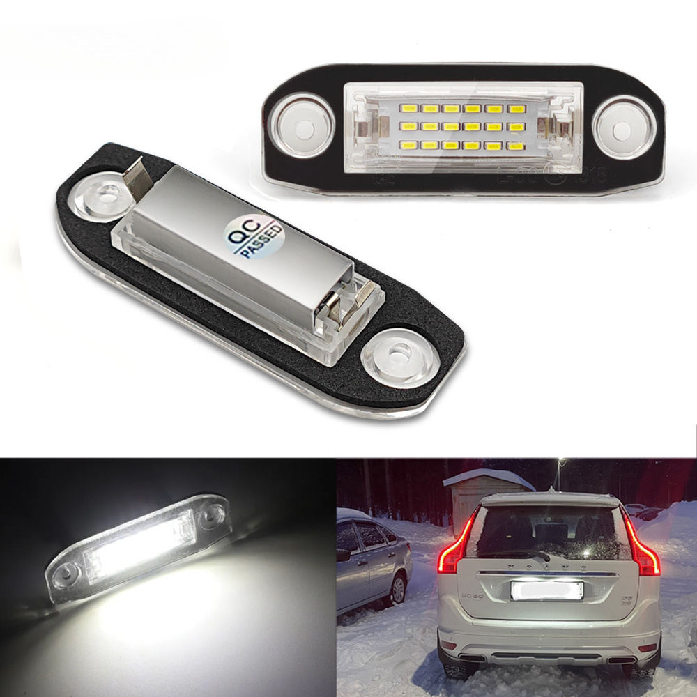 2pcs ไฟ LED สีขาวข้อผิดพลาดฟรีจํานวนป้ายทะเบียนไฟสําหรับ Volvo S80 XC90 S40 V60 XC60 S60 C70 V50 XC7