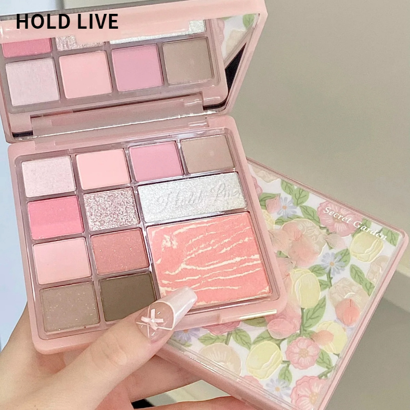 HOLD LIVE พาเลทอายแชโดว์ สีชานม กลีบ บลัชออนเนื้อแมท พาเลทอายแชโดว์อเนกประสงค์
