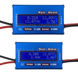 DC Watt Meter 0-60V 0-100A วัตต์มิเตอร์ ดิจิตอลโวลต์แอมป์มิเตอร์ Digital Volt-Amp Meter เพาเวอร์มิเตอร์ Power meter ม...