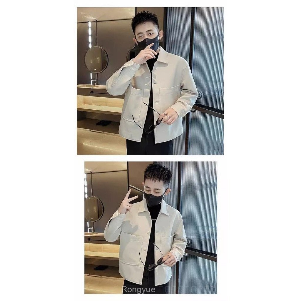 เสื้อโค้ทผู้ชายระดับไฮเอนด์ INS เสื้อแจ็กเก็ตสไตล์เกาหลีแบบใหม่มีกระเป๋าใหญ่2024ฤดูใบไม้ผลิและฤดูใบไม้ร่วง