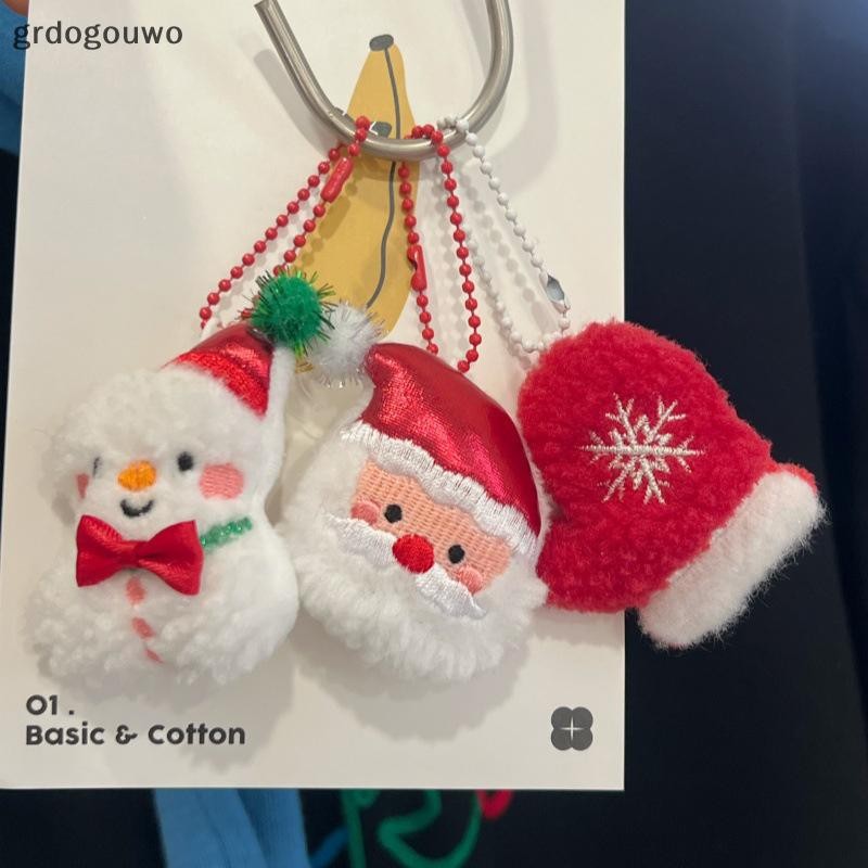 Grdog ปีใหม่คริสต์มาสตุ๊กตาตุ๊กตาของเล่น Kawaii Santa Claus Elk Snowman ถุงมือยัดไส้พวงกุญแจ Xmas จี้ตกแต่ง Party Favors th