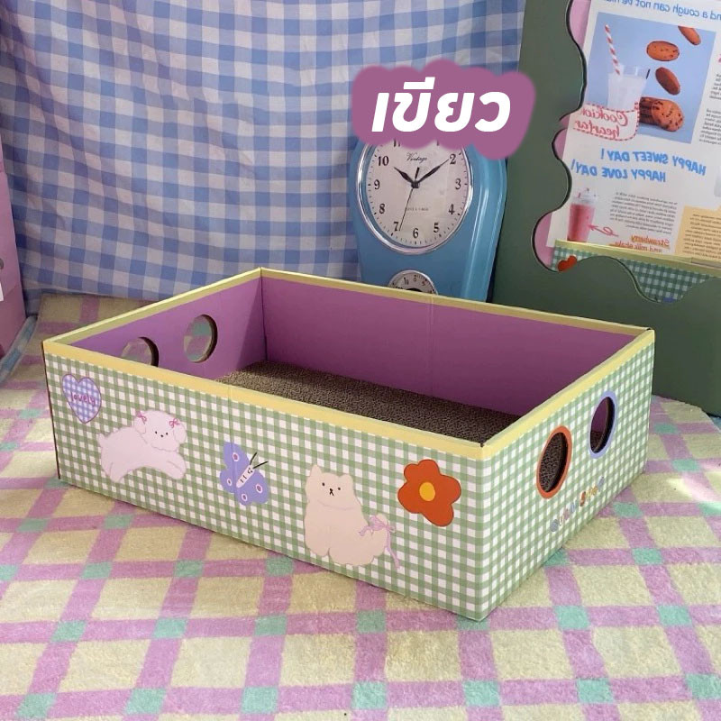 COD กล่องลับเล็บแมว 3in1 กล่องลับเล็บแมว ที่ลับเล็บแมว ที่นอนแมว ทนต่อการสึกหรอ - รูปที่ 5