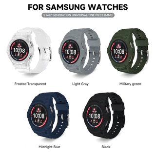 เคส + สายรัดสําหรับ Samsung Galaxy Watch 7/6/5/4 40 มม.44 มม.ฝาครอบป้องกันสร้อยข้อมือซิลิโคนสําหรับ Galaxy Watch ชุดการปรับเปลี่ยนอุปกรณ์เสริม