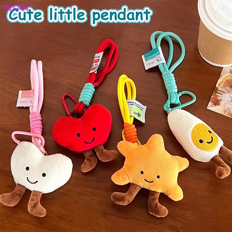 Nfph> ตลกหัวใจรูปดาวห้าแฉกไข่ตุ๊กตาตุ๊กตากระเป๋าพวงกุญแจสาวหวานกระเป๋านักเรียนจี้แฟชั่นเสน่ห์วันหยุดตกแต่งของขวัญใหม่