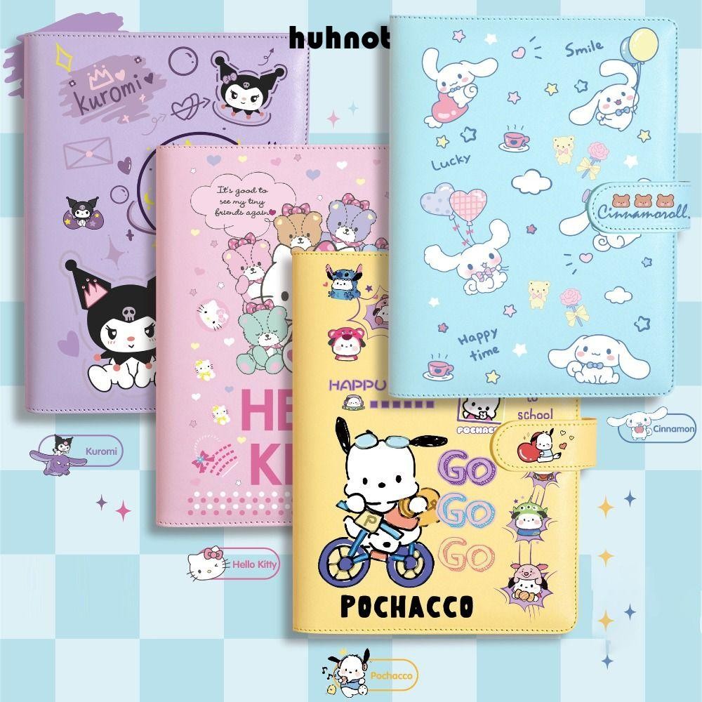 Huhnot สมุดบันทึก Kuromi, Sanrio Pachacco Cinnamon Four Types Paper Student Notepad, การ์ตูนน่ารัก Creative Loose-leaf Diary Notebook Girls Gift