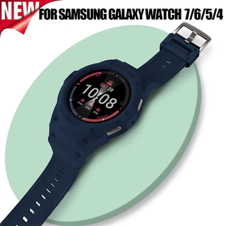 เคส + สายรัดสําหรับ Samsung Galaxy Watch 7/6/5/4 40 มม.44 มม.ฝาครอบป้องกันสร้อยข้อมือซิลิโคนสําหรับ Galaxy Watch ชุดการปรับเปลี่ยนอุปกรณ์เสริม