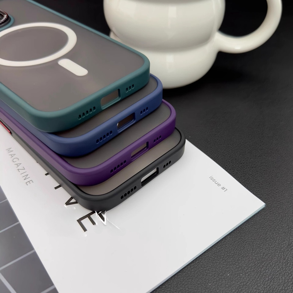 Luxury Lycra Skin feel Matte Magnetic case Desert Gold สําหรับ iPhone 16 15 14 13 12 Pro Max 14Plus 15Plus 16Plus 16 Pro ขั้นสูง Anti Shock Hard ฝาหลังป้องกัน Cove - รูปที่ 4