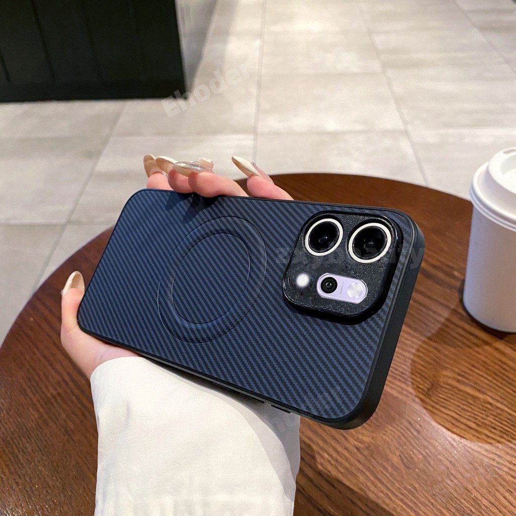 สําหรับ OPPO Reno 14 Pro 14F 13 13F 5G 2025 4G กรณีแม่เหล็กคาร์บอนไฟเบอร์หนังสําหรับ Reno14 Reno13 Reno14Pro Reno13F Reno14F 13Pro 14Pro กันกระแทกปกหลัง