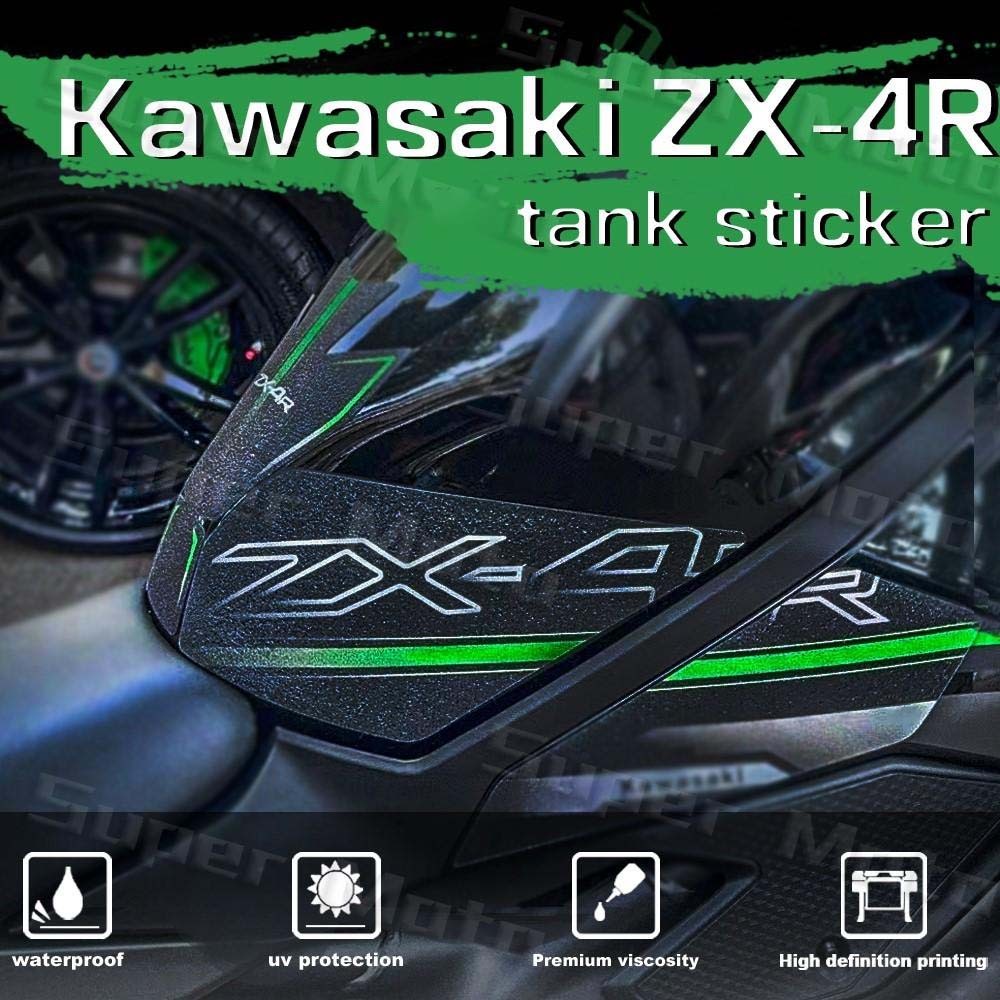 สำหรับ Kawasaki ZX-4R, ZX-4RR, ZX-4R RR, zx25r3D รถจักรยานยนต์สติ๊กเกอร์แผ่นถังน้ำมัน, สติกเกอร์ฝาถั