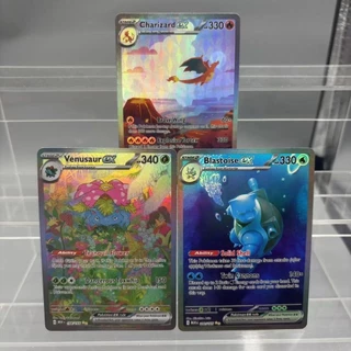 DIY PTCG คอลเลกชันการ์ด Charizard Blastoise Venusaur ex Giratina Self Made การ์ดเดี่ยวเกมคลาสสิกอะนิเมะการ์ดของเล่น