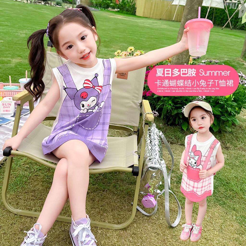 สไตล์ใหม่ ชุดเดรสเจ้าหญิง คูโลมิ Melody ชุดเดรสแขนสั้น สําหรับเด็กผู้หญิง อายุ 1-9 ปี ✨august301.th✨
