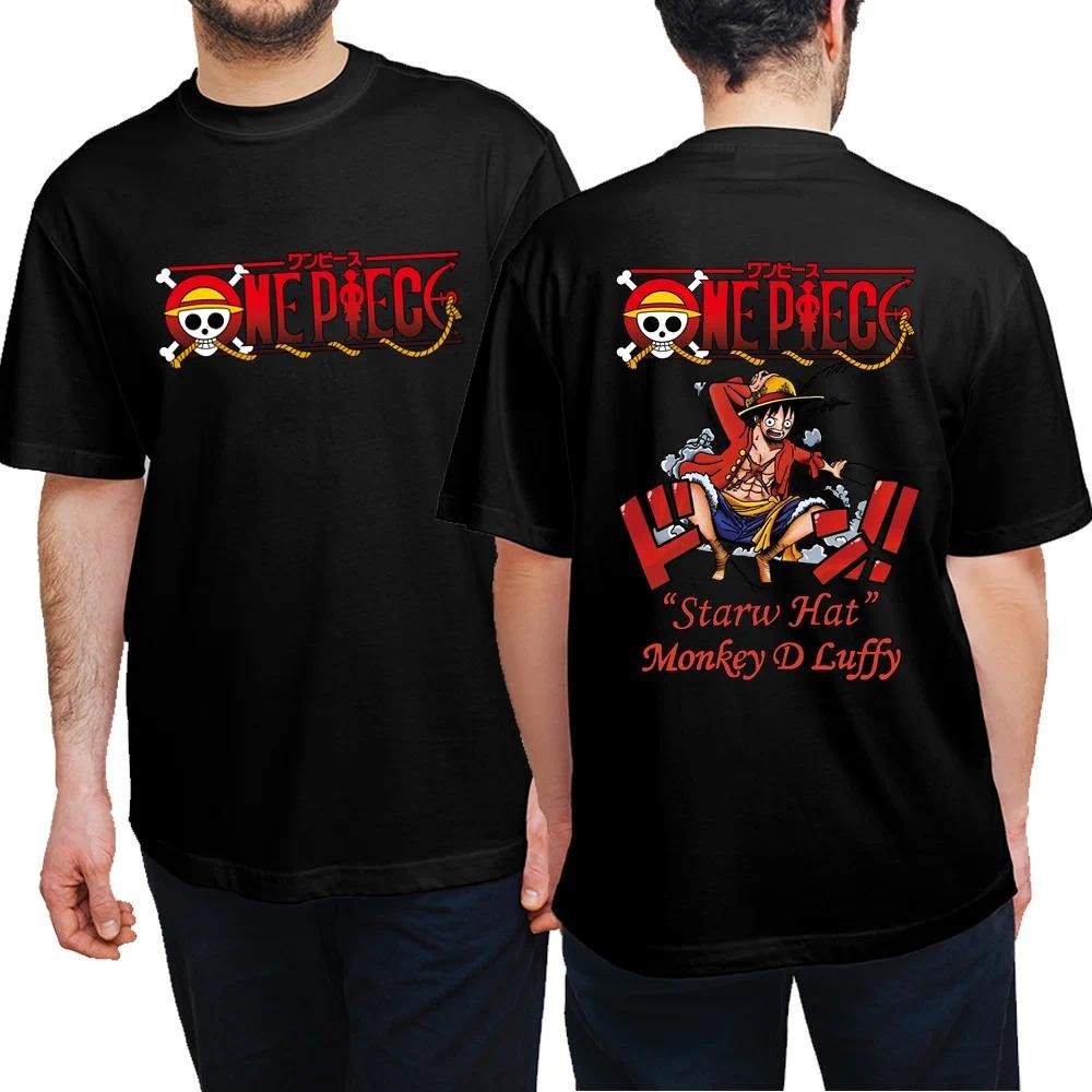 Baju T-shirt lelaki Luffy cetak kacak popular
