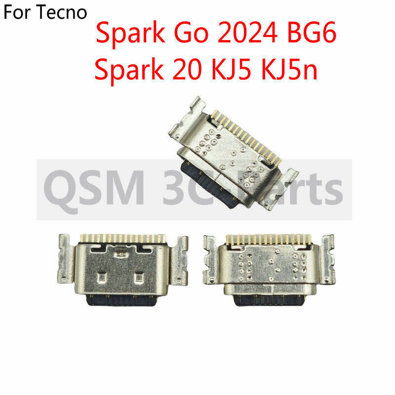 สําหรับ Tecno Spark Go 2024 BG6 / Spark 20 KJ5 KJ5n USB Type C ชาร์จพอร์ต Dock Plug Charger Connecto