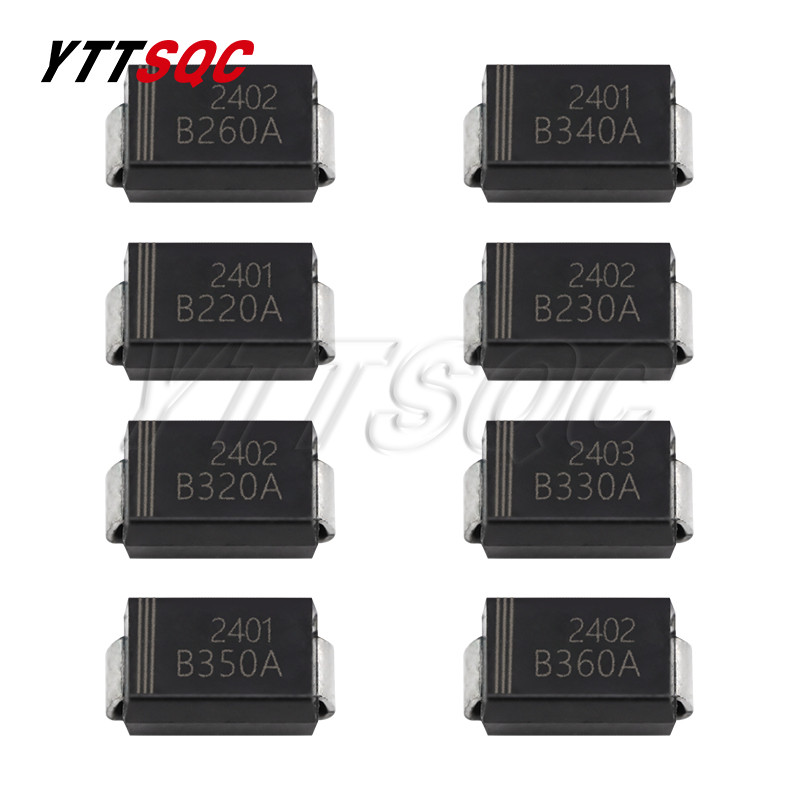 10pcs Schottky Barrier Rectifier Diode B220A B230A B240A B260A B320A B330A B340A B350A B360A SMA DO-