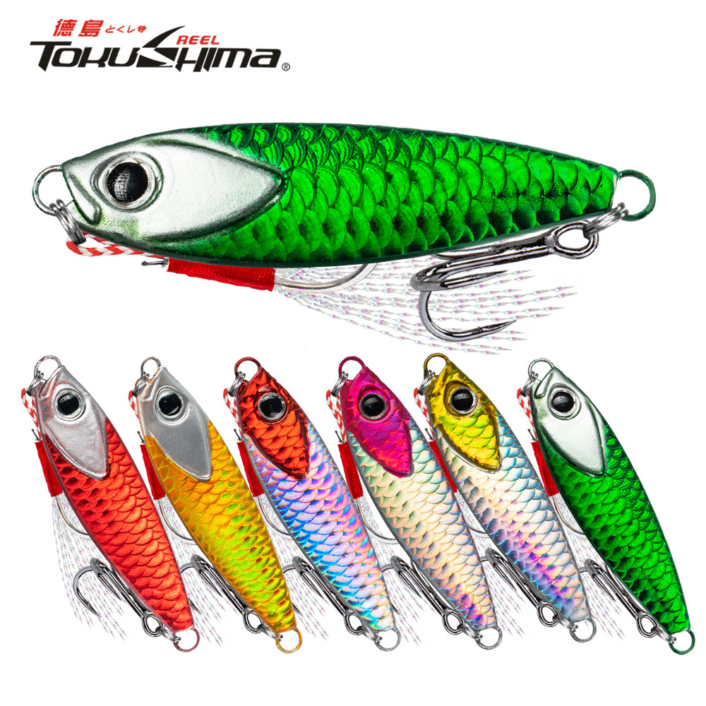 1 PC 7-30g โลหะ Jig Sinking Lure 3D Eyes & Sharp Hooks - Casting Lure เหยื่อประดิษฐ์