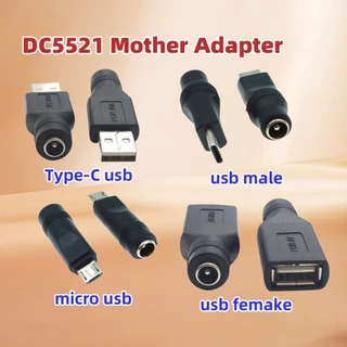 ของมาใหม่！หัวแปลง DC Jack Adapter 5.5x2.1mm อะแดปเตอร์แจ็คเชื่อมต่อ DC Type-C ตัวเมีย/USB 2.0ตัวเมีย ตัวผู้/Micro