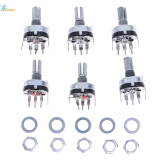 NDY 5 ชิ้น RV17 พร้อม Potentiometer B1K 2K 5K 10 พัน 20 พัน 50 พันความยาว 15 มิลลิเมตร 5Pin คาร์บอนฟิล์ม Potentiometer N