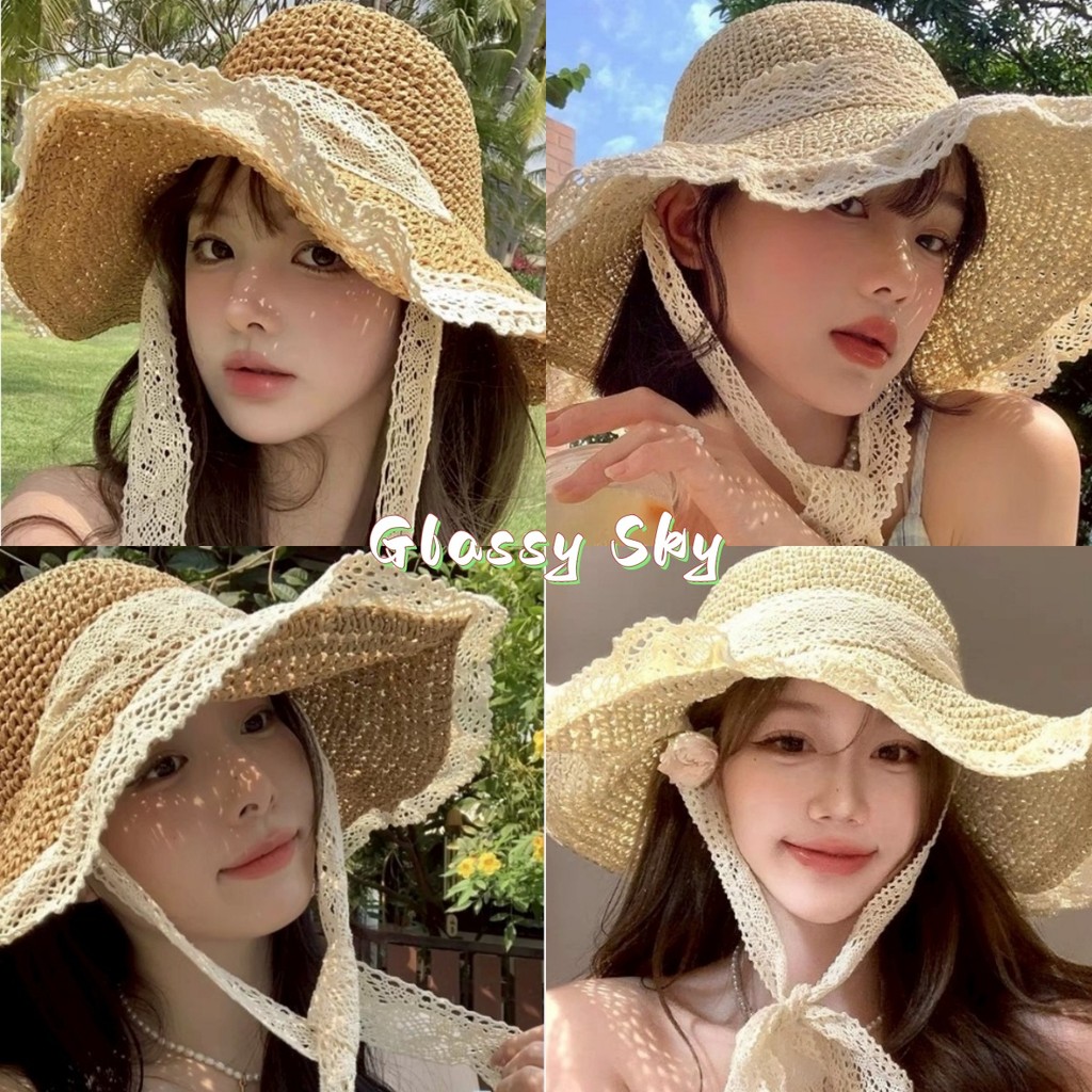 Glassy Sky😜พร้อมส่งหมวกยักเก็ต แบบถัก สไตล์เกาหลี น่ารักมาก(MK-16)