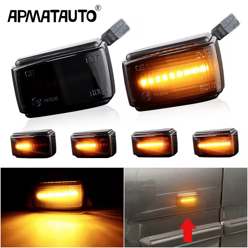 2 ชิ้น LED โคมไฟเครื่องหมายด้านข้างไฟเลี้ยวแบบไดนามิกไฟสําหรับ Volvo 240 260 262 740 760 780 850 940 960 C70 V40 V70 V90 S40 S70 S90