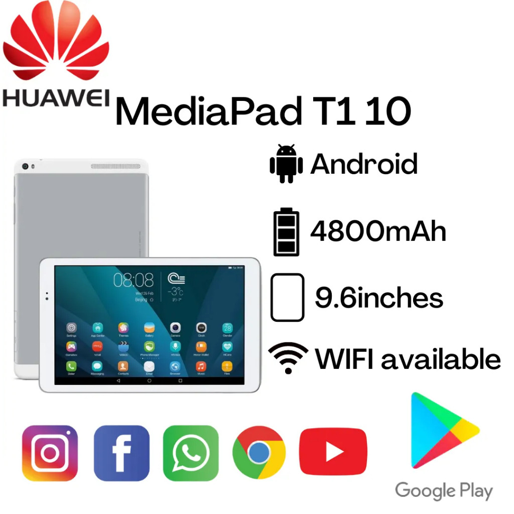 (HUAWEI) GLOBAL ROM HONOR MEDIAPAD (T1-A23L) T 4G แท็บเล็ตพีซี Snapdragon MSM8916 64 บิต Quad Core A