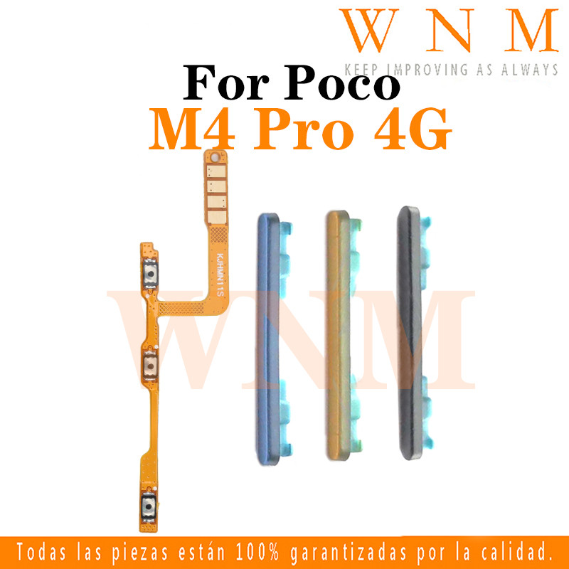 สําหรับ Poco M4 Pro 4G ปุ่ม flex บน/ปิดปุ่มสวิทช์ด้านข้าง Key Volume Up Down Flex สายโทรศัพท์มือถือ Part
