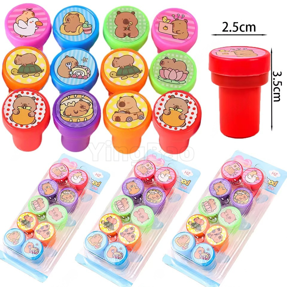 50 ชิ้น Capybara แสตมป์ Party Favors สัตว์ Capybara ซีลแสตมป์สําหรับเด็กชายหญิงวันเกิดแจกของที่ระลึกของขวัญอาบน้ําเด็ก