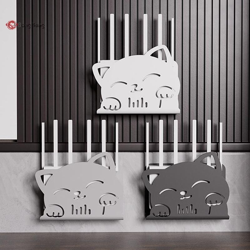 ABongBang Wall Wireless Wifi Router ชั้นวางกล่องเก็บรูปร่างพลาสติก Organizer กล่องสายไฟ Organizer กล่องตกแต่งบ้าน