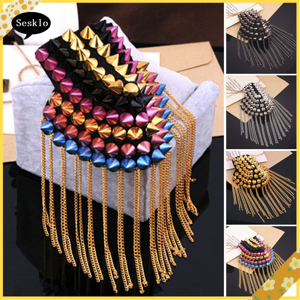 [SK] เข็มกลัดไหล่พู่ Punk Jewelry Vintage Fringe Epaulette Clothes Decor