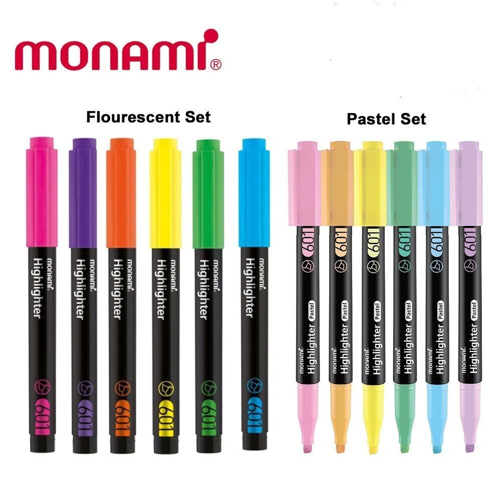 Monami Flourescent หรือ Pastel Colour Highlighter Textliner Pen 601 (ต่อชิ้น)