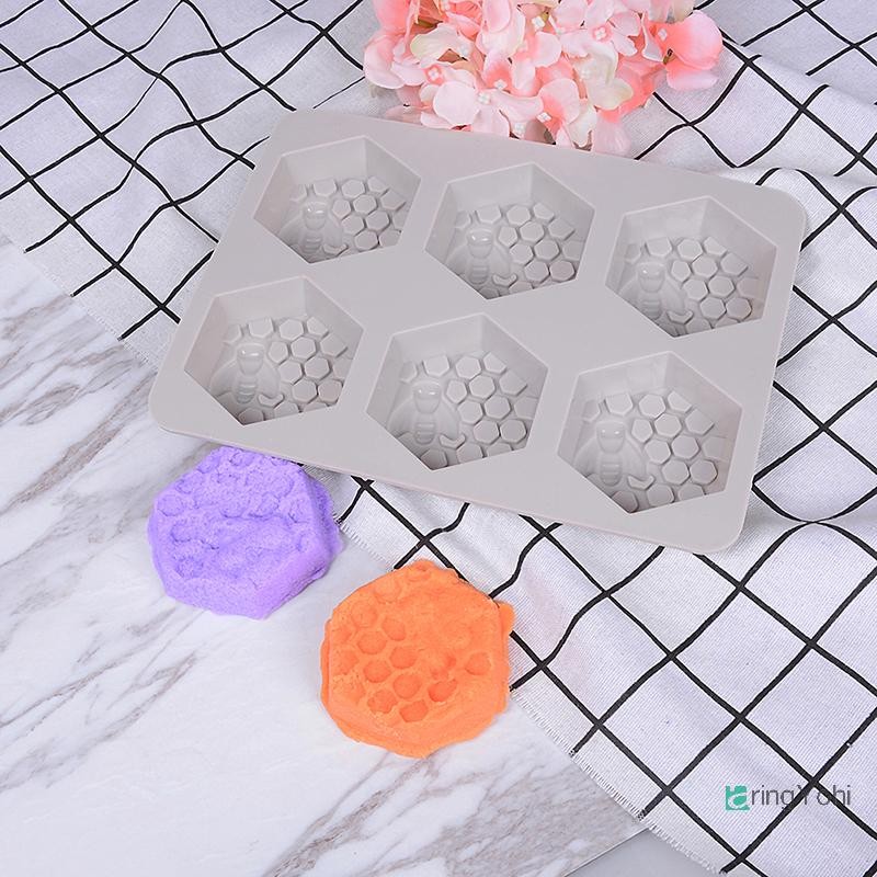 AringYohi] 1 Pc 6 Cavity Silicone Bee Hive Decor สบู่ทํามือ Mould Resin Mold ใหม่