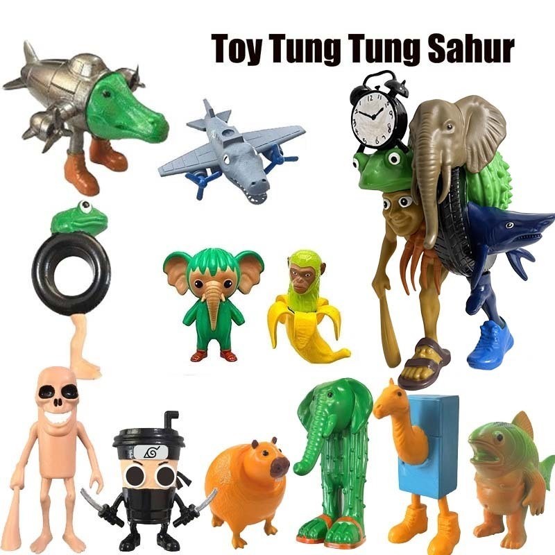 🔥พร้อมส่ง🔥6/8pcs Tung Tung Tung Sahur  โมเดล ทุงทุงทุง ซะฮูร์ ขนาด 4.5-9.0cm ของเล่นสก์ท็อปรุ่นเครื่องประดับ - รูปที่ 2